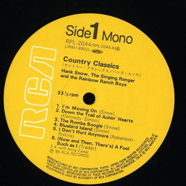 Hank Snow - Country Classics(LP, Album, Mono, RE)