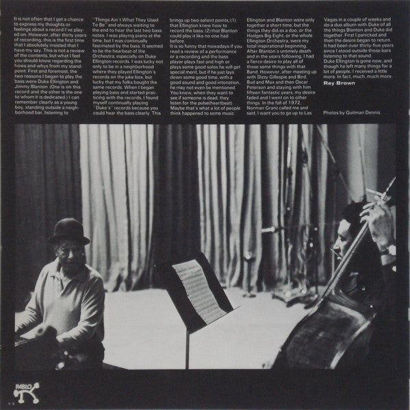 Duke Ellington And Ray Brown - This One's For Blanton (LP, Album)