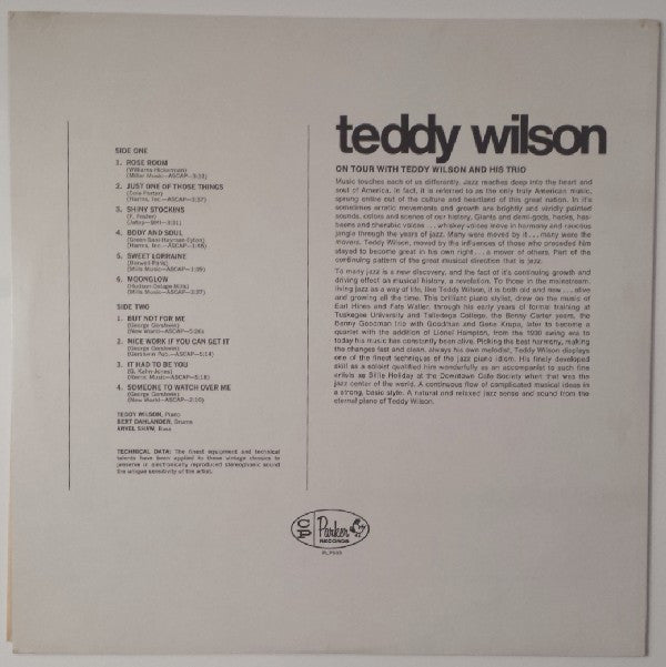 Teddy Wilson Trio - ""On Tour"" With Teddy Wilson And His Trio(LP, ...