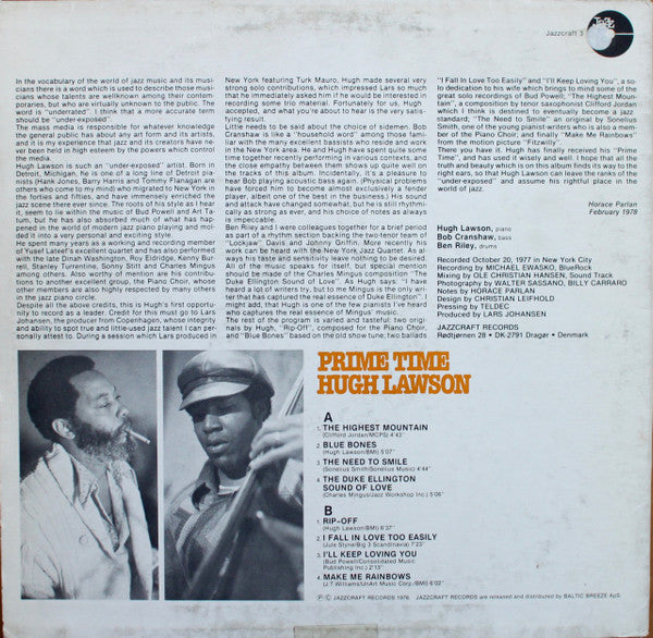 Hugh Lawson - Prime Time (LP, Album)