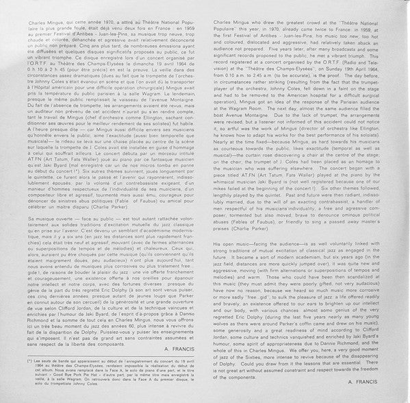 Charles Mingus - The Great Concert Of Charles Mingus(3xLP, Album, R...