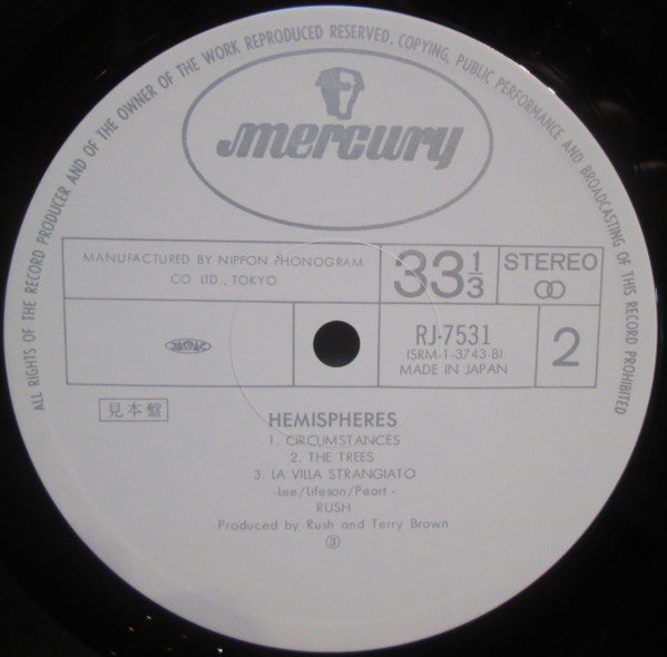 Rush - Hemispheres (LP, Album, Promo)