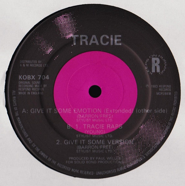 Tracie!* - Give It Some Emotion (12"", Single)