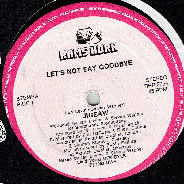 Jigsaw (3) - Let's Not Say Goodbye (12"")