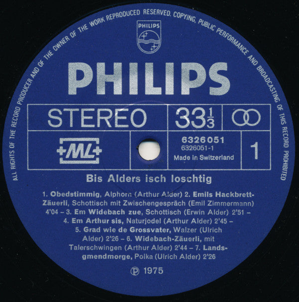 Streichmusik Alder Urnäsch - Bis Alders Isch Loschtig (LP, RE, RP)