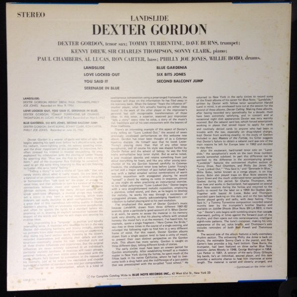 Dexter Gordon - Landslide (LP, Album, RE)
