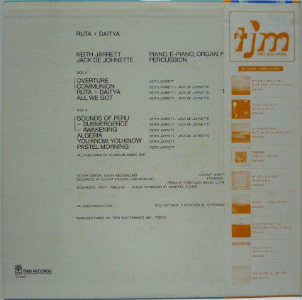 Keith Jarrett • Jack DeJohnette - Ruta And Daitya (LP, Album, RE)