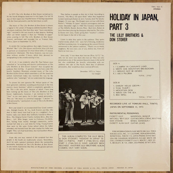 Lilly Brothers - Holiday In Japan, Part 3(LP, Album)