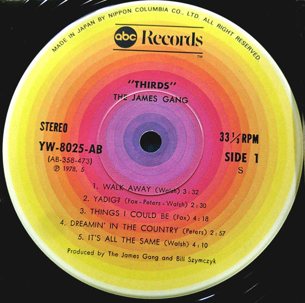 James Gang - Thirds (LP, Album, Ltd, RE)