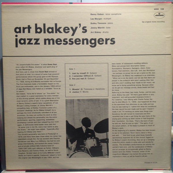 Art Blakey's Jazz Messengers* - Olympia Concert (LP, Album, Mono, RE)