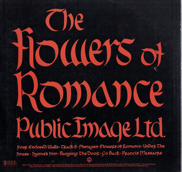 Public Image Ltd* - The Flowers Of Romance (LP, Album, Jac)