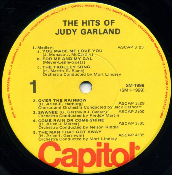 Judy Garland - The Hits Of Judy Garland (LP, Comp, Mono)
