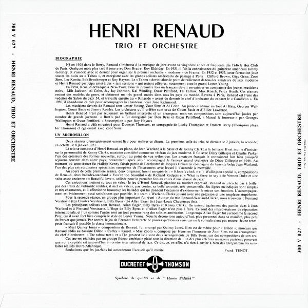 Henri Renaud Et Son Orchestre - Henri Renaud Et Son Orchestre (Trio...
