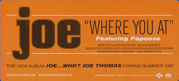 Joe Feat. Papoose - Where You At (12"", Promo)