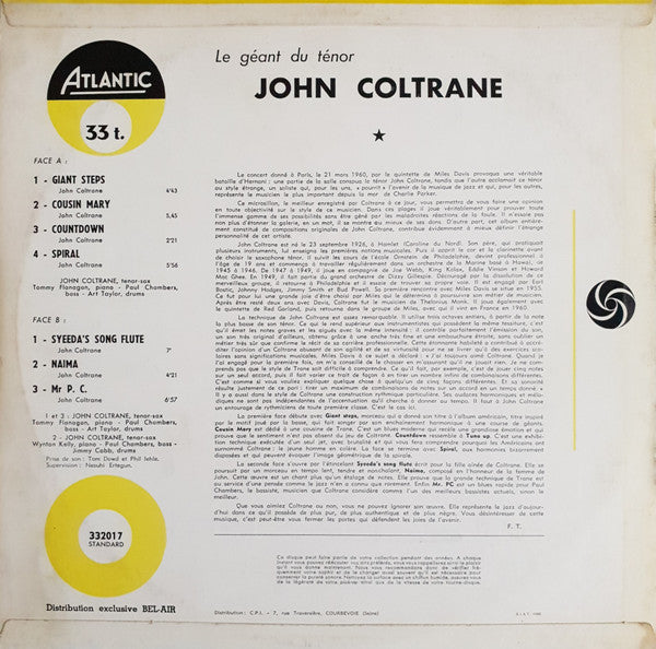 John Coltrane - Le Géant Du Ténor (LP, Album, Mono, RP)
