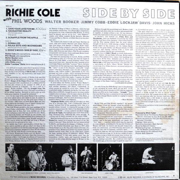 Richie Cole With Phil Woods - Side By Side (LP, Album)