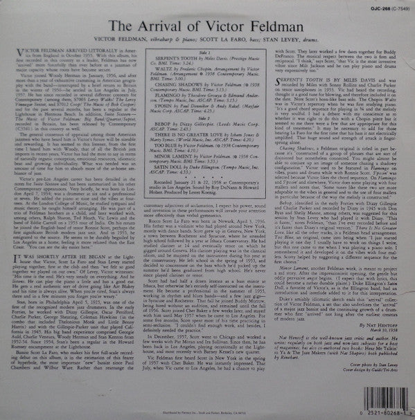 Victor Feldman - The Arrival Of Victor Feldman (LP, Album, RE)