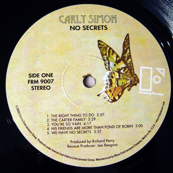 Carly Simon - No Secrets (LP, Album, RE, RM, 180)