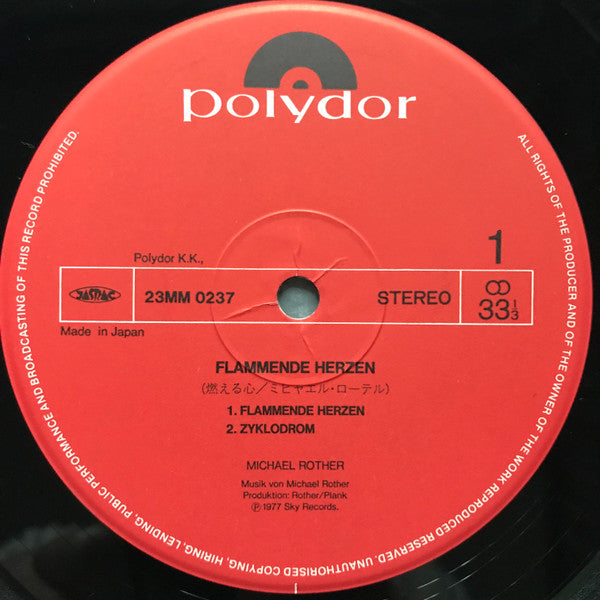 Michael Rother - Flammende Herzen  (LP, Album, RE)