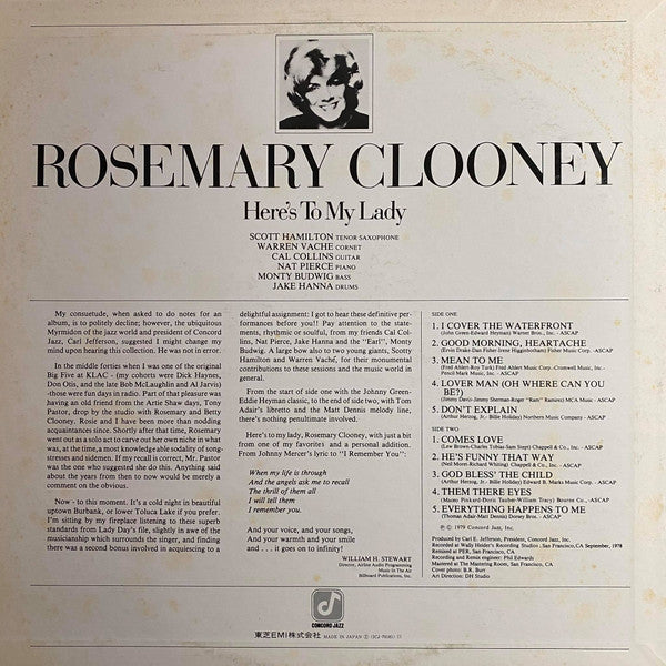 Rosemary Clooney - Here's To My Lady (LP, Album)