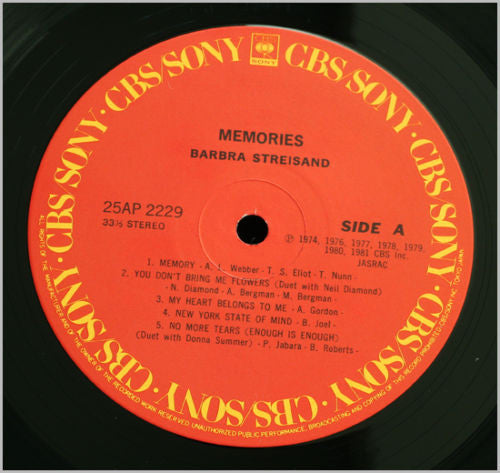 Barbra Streisand - Memories (LP, Comp)