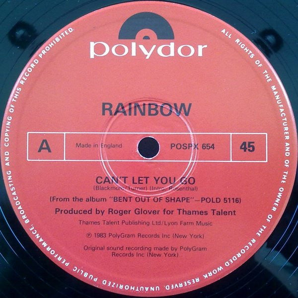 Rainbow - Can't Let You Go (12"", Single)