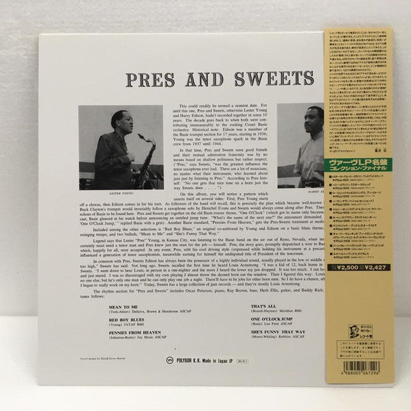Lester Young, Harry Edison - Pres & Sweets (LP, Album, Mono, Ltd, RE)