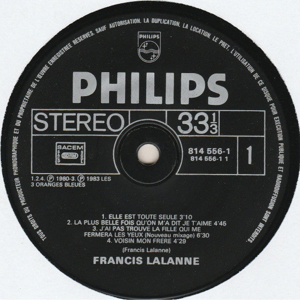 Francis Lalanne - Francis Lalanne (LP, Album, RE)