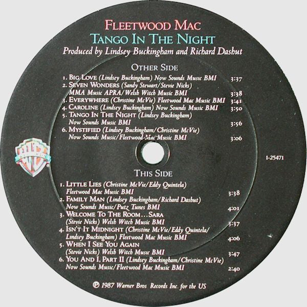 Fleetwood Mac - Tango In The Night (LP, Album, Club, Car)