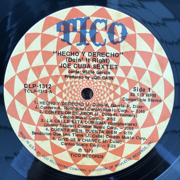 Joe Cuba Sextet - Doin' It Right = Hecho Y Derecho (LP, Album)