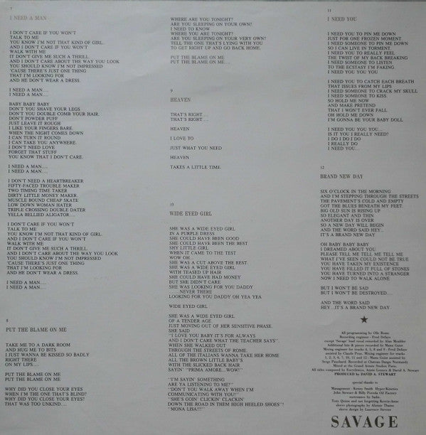 Eurythmics - Savage (LP, Album)