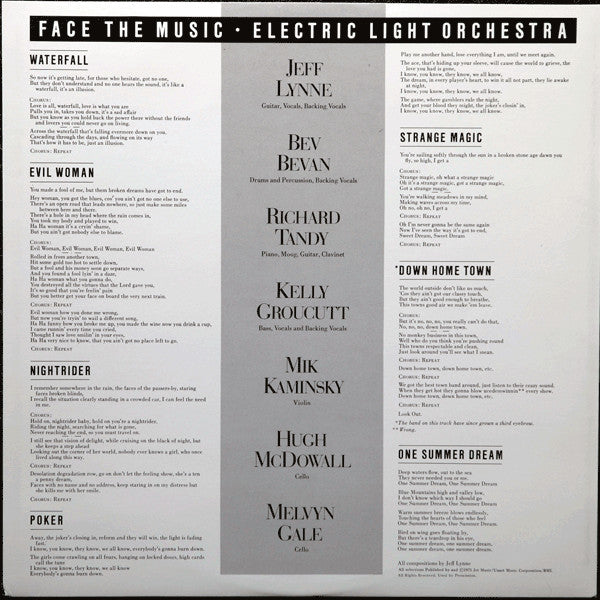 Electric Light Orchestra - Face The Music (LP, Album, RCA)