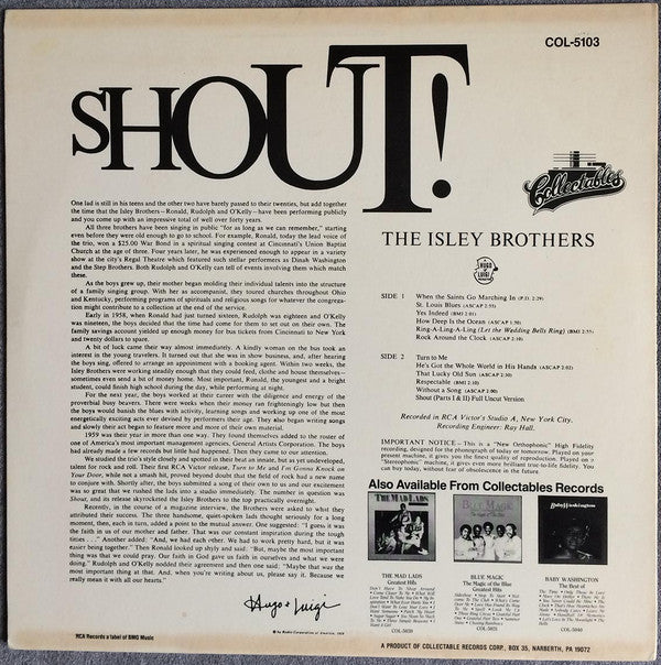 The Isley Brothers - Shout! (LP, Album, Mono, RE)