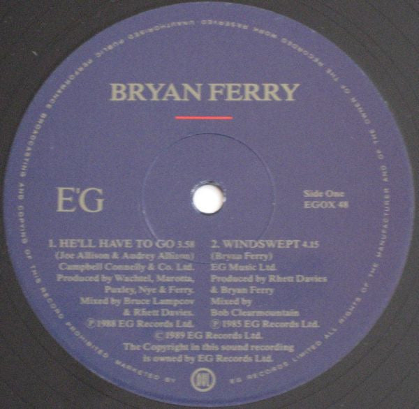Bryan Ferry - He'll Have To Go (12"")