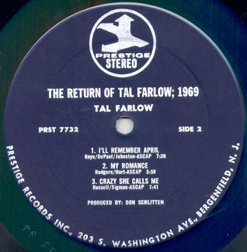 Tal Farlow - The Return Of Tal Farlow / 1969 (LP, Album)