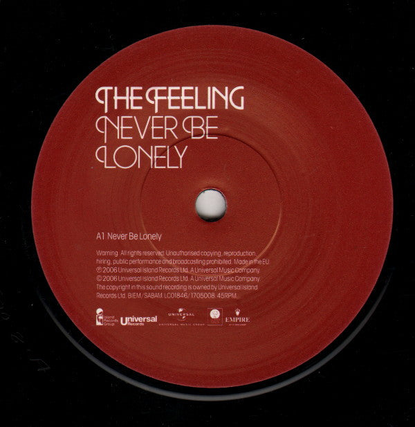 The Feeling - Never Be Lonely (7"", Ltd, Num)