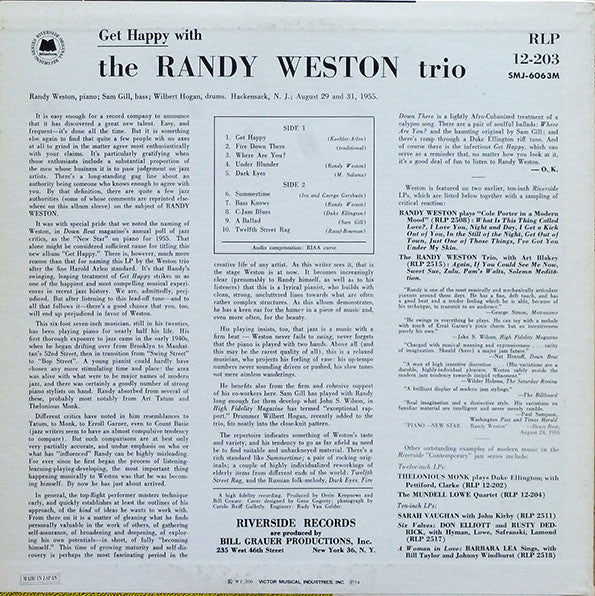 Randy Weston Trio - Get Happy With The Randy Weston Trio(LP, Album,...
