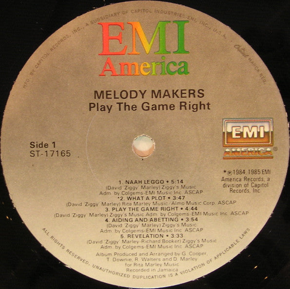 The Melody Makers - Play The Game Right(LP, Album)