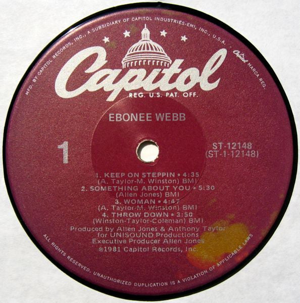 Ebonee Webb - Ebonee Webb (LP, Album, Win)