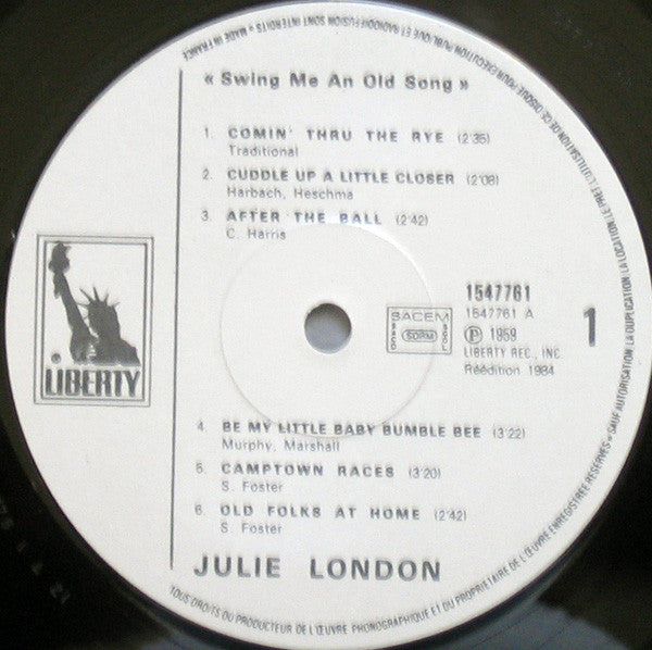 Julie London - Swing Me An Old Song (LP, Album, RE)