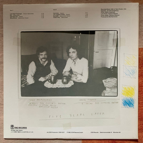 Ralph Towner / John Abercrombie - Five Years Later (LP, Album, Promo)