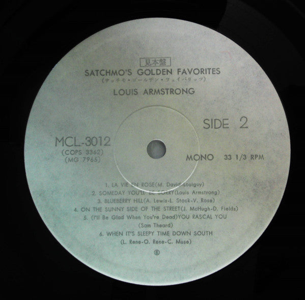 Louis Armstrong - Satchmo's Golden Favourites (LP, Mono, Promo, RE)