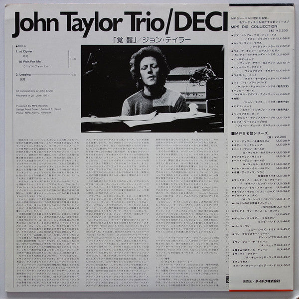 John Taylor Trio - Decipher (LP, Album, RE)