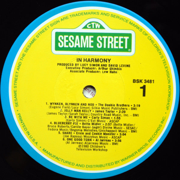 Various - In Harmony - A Sesame Street Record (LP, Album, Los)