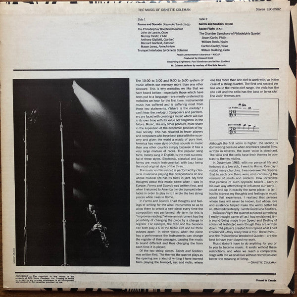 Ornette Coleman - The Music Of Ornette Coleman(LP, Album)