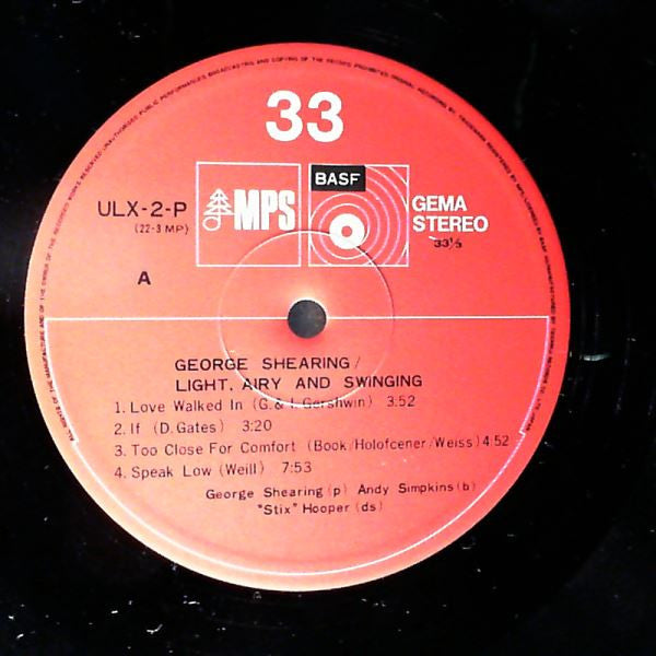 George Shearing - Light - Airy & Swinging (LP, Album)