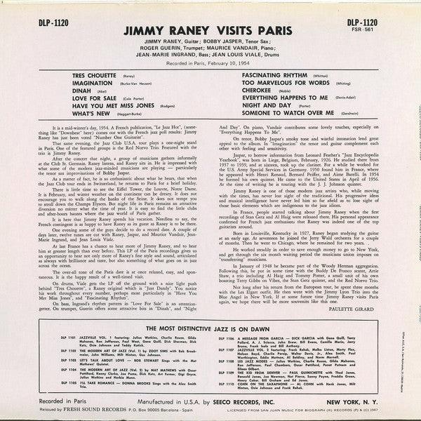 Jimmy Raney - Jimmy Raney Visits Paris (LP, Album, Mono, RE)