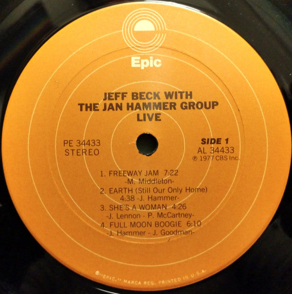 Jeff Beck With The Jan Hammer Group - Live (LP, Album, Pit)