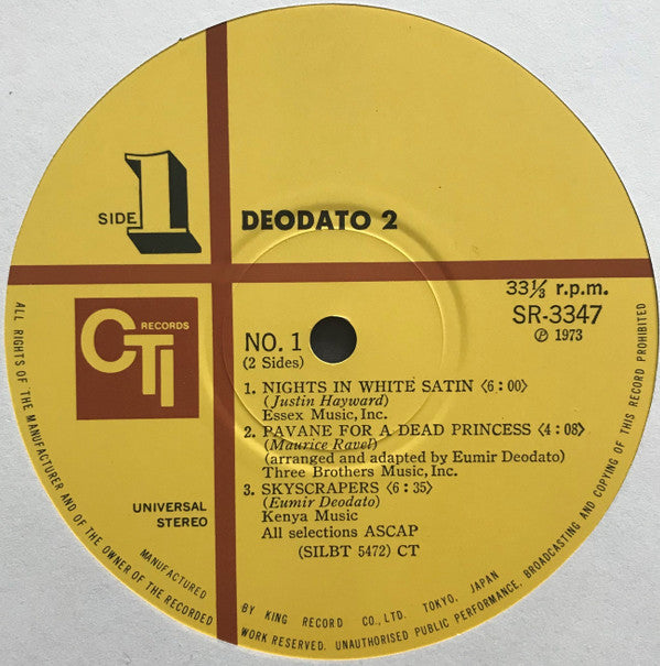 Deodato* - Deodato 2 (LP, Album, RE, Gat)