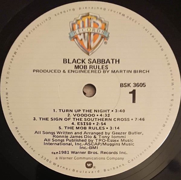 Black Sabbath - Mob Rules (LP, Album, RP, Mon)